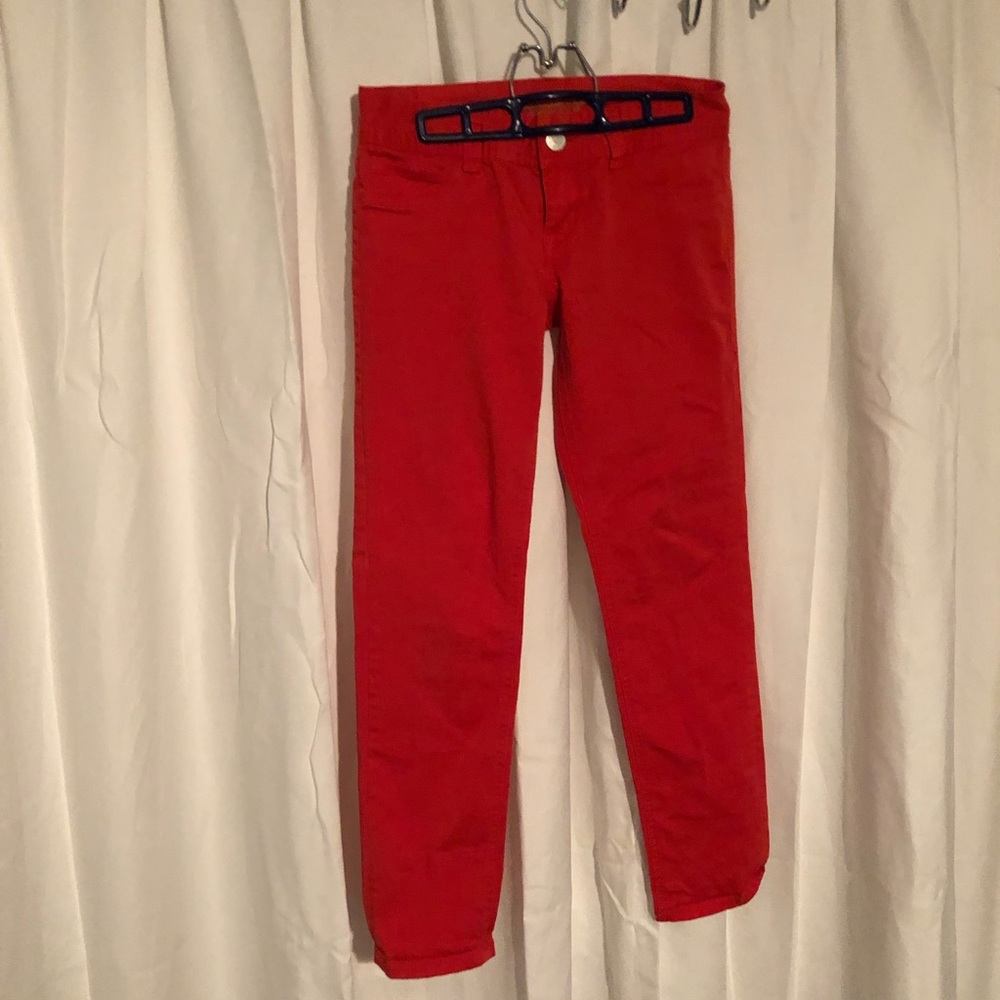 Red orange jeans